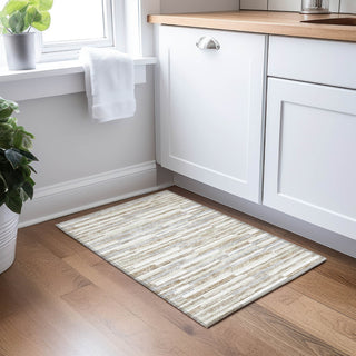 Piper Looms Chantille Stripes ACN894 Taupe Machine Washable Area Rug Scatter Lifestyle Image Feature