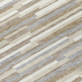 Piper Looms Chantille Stripes ACN894 Taupe Machine Washable Area Rug Swatch Image