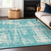 Piper Looms Chantille Modern ACN895 Aqua Machine Washable Area Rug Lifestyle Image Feature