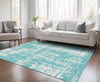 Piper Looms Chantille Modern ACN895 Aqua Machine Washable Area Rug Lifestyle Image Feature