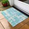 Piper Looms Chantille Modern ACN895 Aqua Machine Washable Area Rug Scatter Outdoor Lifestyle Image Feature