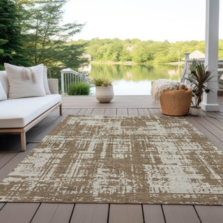 Piper Looms Chantille Modern ACN895 Brown Machine Washable Area Rug Outdoor Lifestyle Image Feature