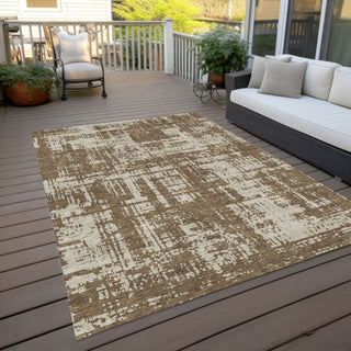 Piper Looms Chantille Modern ACN895 Brown Machine Washable Area Rug Outdoor Lifestyle Image Feature