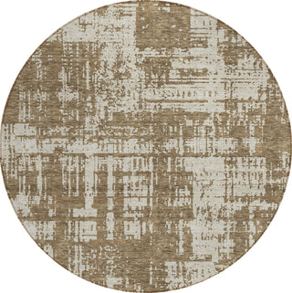 Piper Looms Chantille Modern ACN895 Brown Machine Washable Area Rug Round Main Image