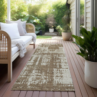 Piper Looms Chantille Modern ACN895 Brown Machine Washable Area Rug Runner Outdoor Lifestyle Image Feature