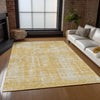Piper Looms Chantille Modern ACN895 Gold Machine Washable Area Rug Lifestyle Image Feature