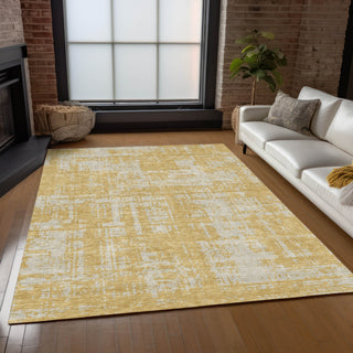 Piper Looms Chantille Modern ACN895 Gold Machine Washable Area Rug Lifestyle Image Feature