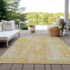 Piper Looms Chantille Modern ACN895 Gold Machine Washable Area Rug Outdoor Lifestyle Image Feature