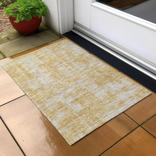 Piper Looms Chantille Modern ACN895 Gold Machine Washable Area Rug Scatter Outdoor Lifestyle Image Feature