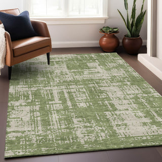 Piper Looms Chantille Modern ACN895 Green Machine Washable Area Rug Lifestyle Image Feature
