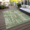 Piper Looms Chantille Modern ACN895 Green Machine Washable Area Rug Outdoor Lifestyle Image Feature