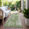 Piper Looms Chantille Modern ACN895 Green Machine Washable Area Rug Runner Outdoor Lifestyle Image Feature