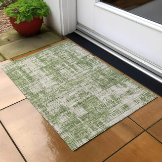 Piper Looms Chantille Modern ACN895 Green Machine Washable Area Rug Scatter Outdoor Lifestyle Image Feature