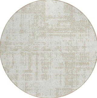 Piper Looms Chantille Modern ACN895 Ivory Machine Washable Area Rug Round Main Image