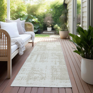 Piper Looms Chantille Modern ACN895 Ivory Machine Washable Area Rug Runner Outdoor Lifestyle Image Feature