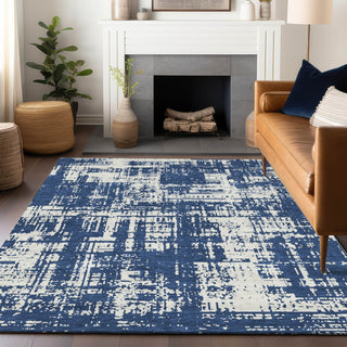 Piper Looms Chantille Modern ACN895 Navy Machine Washable Area Rug Lifestyle Image Feature