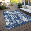 Piper Looms Chantille Modern ACN895 Navy Machine Washable Area Rug Outdoor Lifestyle Image Feature