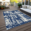 Piper Looms Chantille Modern ACN895 Navy Machine Washable Area Rug Outdoor Lifestyle Image Feature