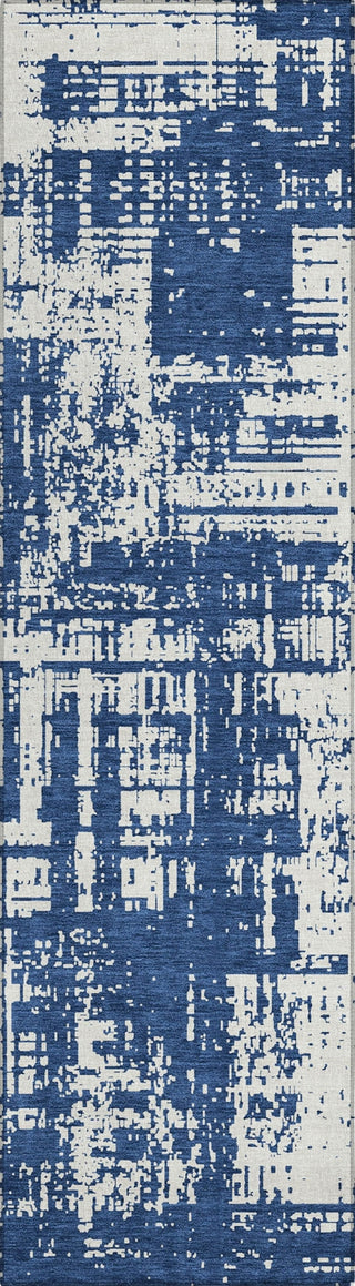 Piper Looms Chantille Modern ACN895 Navy Machine Washable Area Rug Runner Main Image