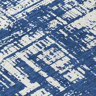 Piper Looms Chantille Modern ACN895 Navy Machine Washable Area Rug Swatch Image