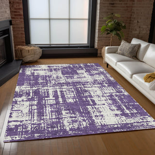 Piper Looms Chantille Modern ACN895 Purple Machine Washable Area Rug Lifestyle Image Feature