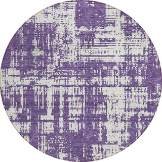 Piper Looms Chantille Modern ACN895 Purple Machine Washable Area Rug Round Main Image