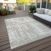 Piper Looms Chantille Modern ACN895 Taupe Machine Washable Area Rug Outdoor Lifestyle Image Feature