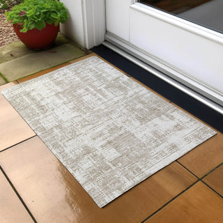 Piper Looms Chantille Modern ACN895 Taupe Machine Washable Area Rug Scatter Outdoor Lifestyle Image Feature