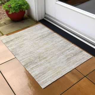 Piper Looms Chantille Stripes ACN896 Beige Machine Washable Area Rug Scatter Outdoor Lifestyle Image Feature