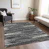 Piper Looms Chantille Stripes ACN896 Black Machine Washable Area Rug Lifestyle Image Feature