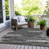 Piper Looms Chantille Stripes ACN896 Black Machine Washable Area Rug Outdoor Lifestyle Image Feature