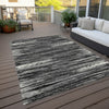 Piper Looms Chantille Stripes ACN896 Black Machine Washable Area Rug Outdoor Lifestyle Image Feature