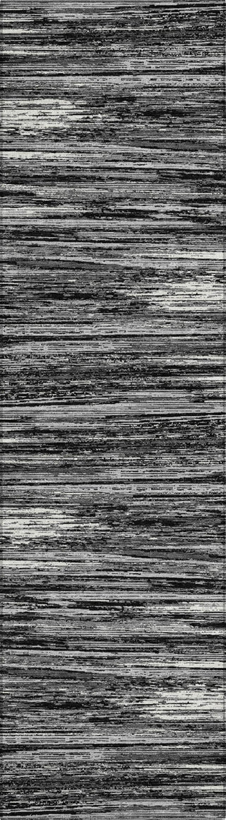 Piper Looms Chantille Stripes ACN896 Black Machine Washable Area Rug Runner Main Image