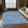 Piper Looms Chantille Stripes ACN896 Blue Machine Washable Area Rug Lifestyle Image Feature