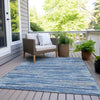 Piper Looms Chantille Stripes ACN896 Blue Machine Washable Area Rug Outdoor Lifestyle Image Feature