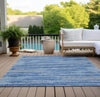 Piper Looms Chantille Stripes ACN896 Blue Machine Washable Area Rug Outdoor Lifestyle Image Feature