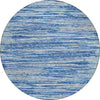 Piper Looms Chantille Stripes ACN896 Blue Machine Washable Area Rug Round Main Image