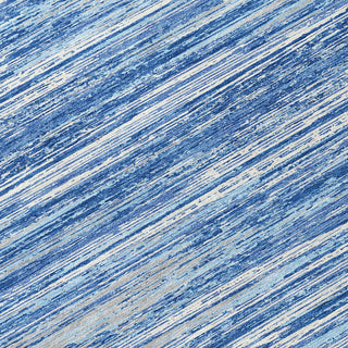 Piper Looms Chantille Stripes ACN896 Blue Machine Washable Area Rug Swatch Image