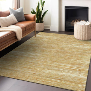 Piper Looms Chantille Stripes ACN896 Gold Machine Washable Area Rug Lifestyle Image Feature
