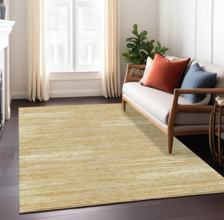 Piper Looms Chantille Stripes ACN896 Gold Machine Washable Area Rug Lifestyle Image Feature
