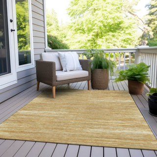 Piper Looms Chantille Stripes ACN896 Gold Machine Washable Area Rug Outdoor Lifestyle Image Feature
