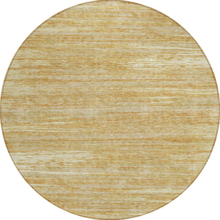 Piper Looms Chantille Stripes ACN896 Gold Machine Washable Area Rug Round Main Image