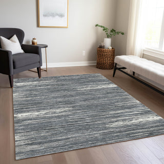 Piper Looms Chantille Stripes ACN896 Gray Machine Washable Area Rug Lifestyle Image Feature