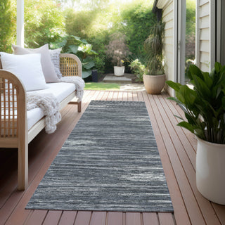 Piper Looms Chantille Stripes ACN896 Gray Machine Washable Area Rug Runner Outdoor Lifestyle Image Feature