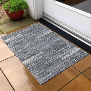 Piper Looms Chantille Stripes ACN896 Gray Machine Washable Area Rug Scatter Outdoor Lifestyle Image Feature