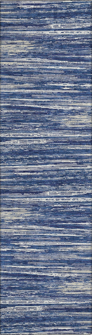 Piper Looms Chantille Stripes ACN896 Navy Machine Washable Area Rug Runner Main Image