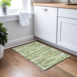 Piper Looms Chantille Stripes ACN896 Olive Machine Washable Area Rug Scatter Lifestyle Image Feature