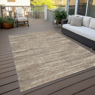 Piper Looms Chantille Stripes ACN896 Taupe Machine Washable Area Rug Outdoor Lifestyle Image Feature