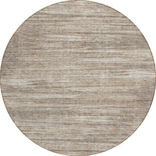 Piper Looms Chantille Stripes ACN896 Taupe Machine Washable Area Rug Round Main Image