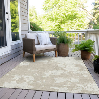 Piper Looms Chantille Modern ACN897 Beige Machine Washable Area Rug Outdoor Lifestyle Image Feature